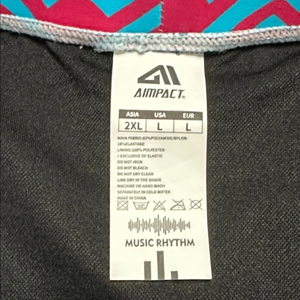 AIMPACT Retro‎ Swim Booty Board Shorts Lined Vintage Print Blue Pink Size Large